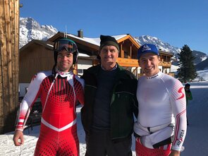 Peter Hörl mit Matthias Mayer und Vincent Kriechmayr | © Familie Hörl