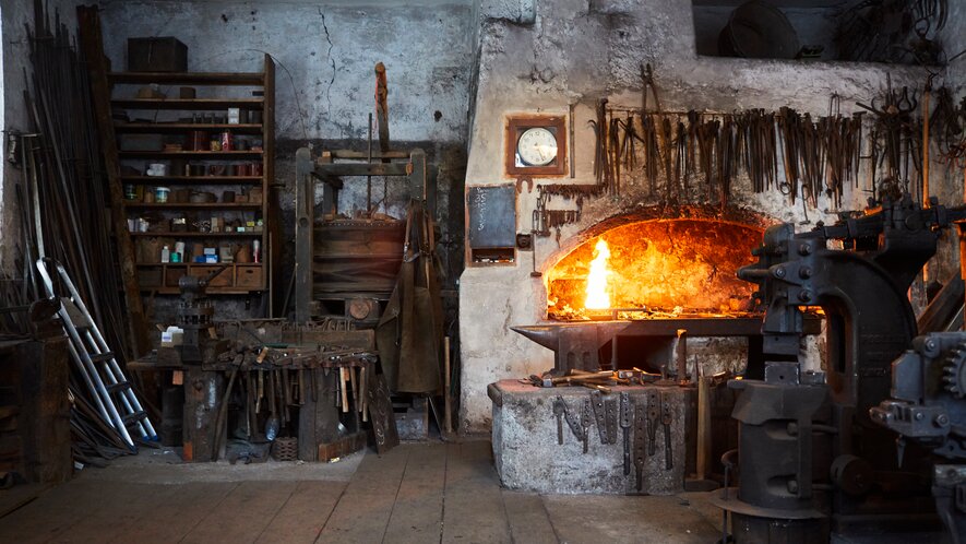 Feuerstelle im Bergbau- und Gotikmuseum  in Saalfelden-Leogang