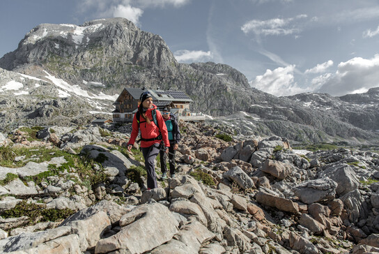 hiking on the stone mountains in Saalfelden-Leogang