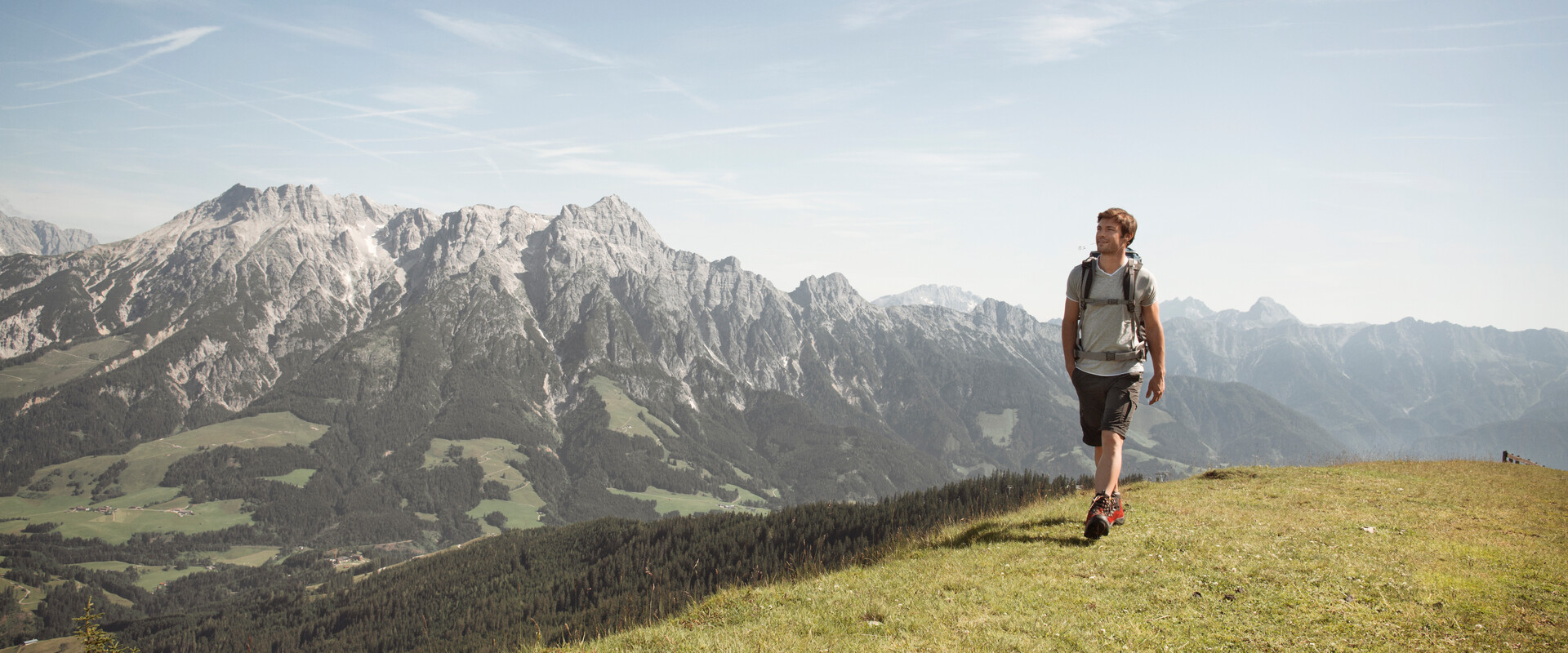 hiker in the region saalfelden-leogang