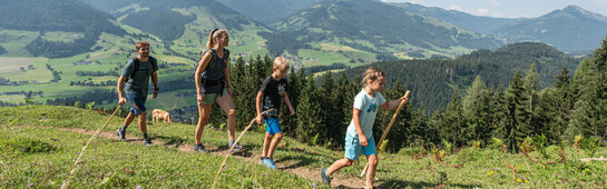 Familie beim wandern auf dem Lettlkaser in Leogang | © Robert Kittel