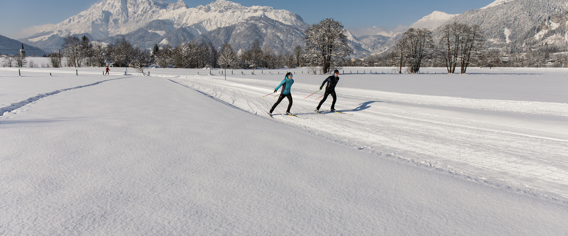 Langläufer auf der Loipe in Saalfelden