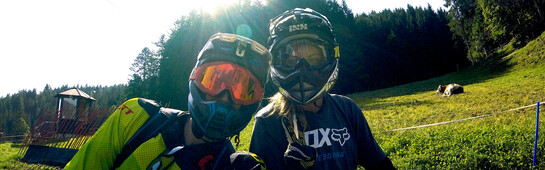 Selfie mit der Gopro im Bikepark in Leogang