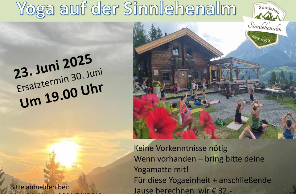 Yoga auf der Sinnlehenalm