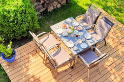 wooden terrasse in the garden wooden terrasse in the garden