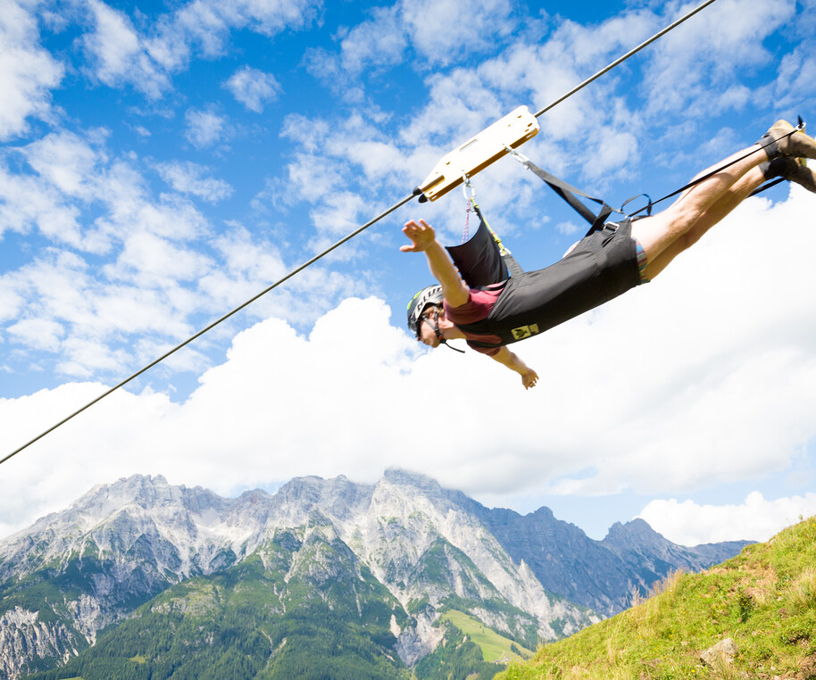 Sommer-Shooting Sommer Flying Fox XXL Leogang  | © Tom Bause