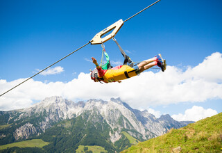 Sommer-Shooting Sommer Flying Fox XXL Leogang  | © Tom Bause