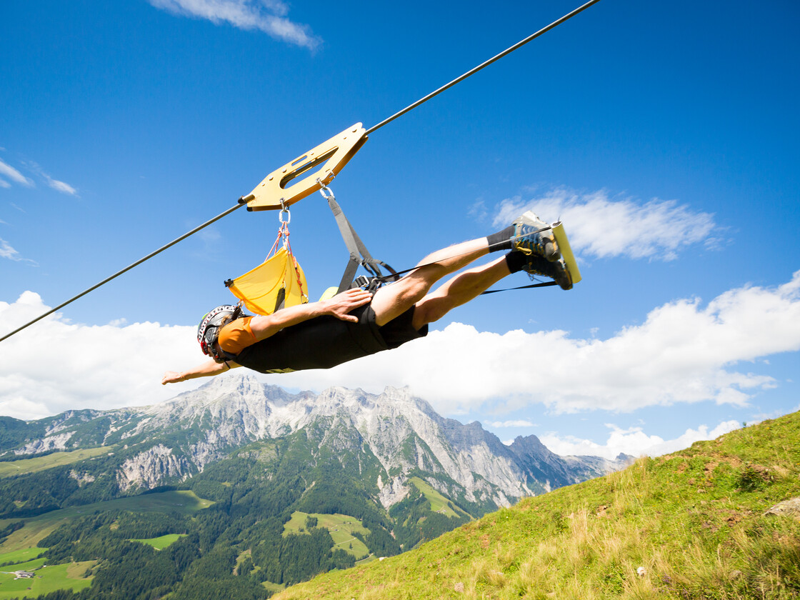 Sommer-Shooting Sommer Flying Fox XXL Leogang  | © Tom Bause