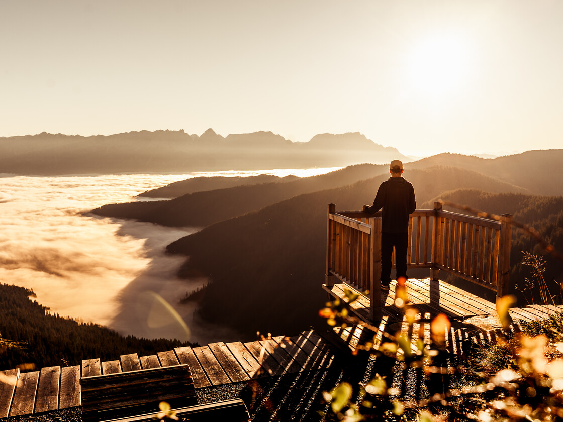Herbst in Saalfelden-Leogang Viewing platform in the Saalfelden-Leogang region in autumn