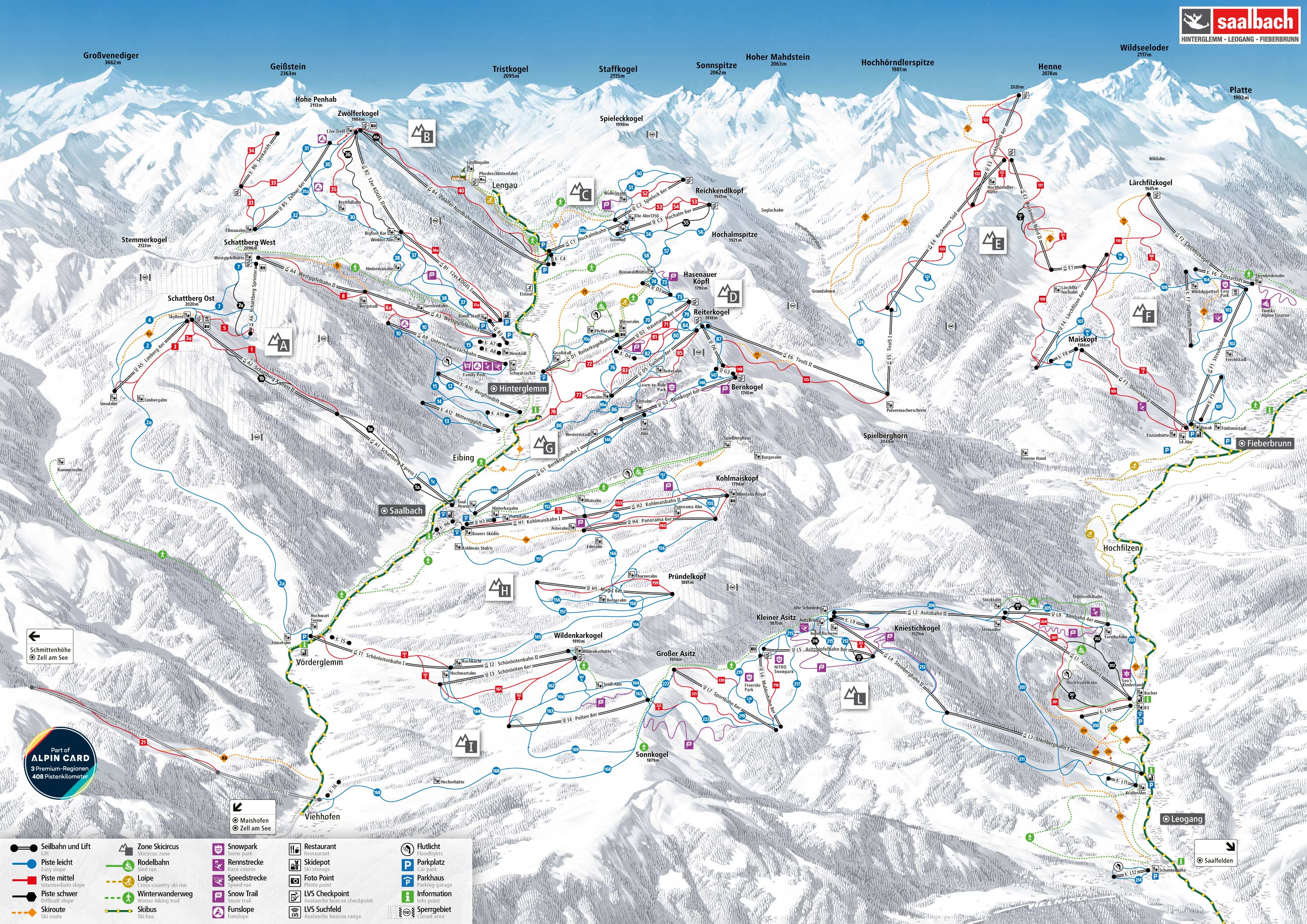 Interaktiver Pistenplan für Skicircus Leogang | Saalfelden Leogang